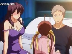 Teenage 3d anime girl fighting over a big shaft