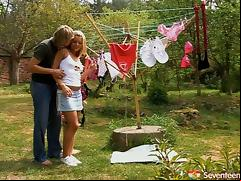 Down in the grass and fucking hard with a hot teenager