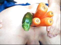 Vegetable filling my ass anal gape 062013